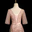 Bling Bling Rougissant Rose Paillettes Noeud Ceinture Robe De Bal 2024 Princesse Encolure Dégagée Manches Courtes Dos Nu Longue Promo Robe De Ceremonie