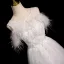 Fashion White Lace Flower Butterfly Appliques Feather Prom Dresses 2024 A-Line / Princess Scoop Neck Sleeveless Backless Floor-Length / Long Prom Formal Dresses