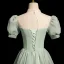 Chic / Belle Vert Cendré En Dentelle Fleur Robe De Bal 2024 Princesse Col Haut Gonflée Manches Courtes Dos Nu Longue Promo Robe De Ceremonie