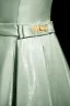 Elegant Sage Green Bow Sash Prom Dresses 2024 A-Line / Princess Square Neckline Puffy Short Sleeve Backless Floor-Length / Long Prom Formal Dresses
