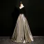Elegante Schwarz Glanz Ballkleider 2024 A Linie Rückenfreies Lange V-Ausschnitt Festliche Kleider Ball Kurze Ärmel
