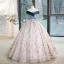 Elegant Ocean Blue Multi-Colors Sequins Prom Dresses 2023 Ball Gown Off-The-Shoulder Sleeveless Backless Floor-Length / Long Formal Dresses