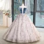 Elegant Ocean Blue Multi-Colors Sequins Prom Dresses 2023 Ball Gown Off-The-Shoulder Sleeveless Backless Floor-Length / Long Formal Dresses