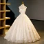 Charming Champagne Butterfly Beading Evening Dresses 2023 Ball Gown Halter Sleeveless Backless Floor-Length / Long Evening Party Formal Dresses