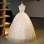 Vintage / Retro Champagne Sequins Leaf Prom Dresses 2023 Ball Gown Strapless Sleeveless Backless Floor-Length / Long Prom Formal Dresses
