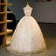 Vintage / Retro Champagne Sequins Leaf Prom Dresses 2023 Ball Gown Strapless Sleeveless Backless Floor-Length / Long Prom Formal Dresses