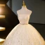 Vintage / Retro Champagne Sequins Leaf Prom Dresses 2023 Ball Gown Strapless Sleeveless Backless Floor-Length / Long Prom Formal Dresses