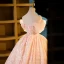 Glitzernden Charmant Rose Gold Perlenstickerei Pailletten Ballkleider 2023 Ballkleid Eckiger Ausschnitt Geschwollenes Kurze Ärmel Rückenfreies Lange Ball Festliche Kleider