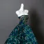 Fancy Dark Green Beading Pearl Floral Prom Dresses 2025 Ball Gown Strapless Sleeveless Backless Floor-Length / Long Formal Dresses
