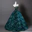Fancy Dark Green Beading Pearl Floral Prom Dresses 2025 Ball Gown Strapless Sleeveless Backless Floor-Length / Long Formal Dresses