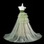 Flower Fairy Sage Green Beading Pearl Appliques Split Front Prom Dresses 2025 Trumpet / Mermaid Strapless Sleeveless Backless Sweep Train Formal Dresses