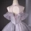 Elegant Lavender Beading Pearl Sequins Prom Dresses 2024 Ball Gown Scoop Neck Short Sleeve Backless Floor-Length / Long Prom Formal Dresses