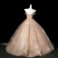 Edles Rosa Perlenstickerei Ballkleider 2025 Ballkleid Bandeau Ärmellos Rückenfreies Lange Festliche Kleider