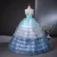 Unusual Beading Star Pearl Sequins Multi-Colors Pleated Prom Dresses 2024 Ball Gown Scoop Neck Sleeveless Backless Floor-Length / Long Prom Formal Dresses