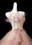 Edles Rosa Perlenstickerei Ballkleider 2025 Ballkleid Bandeau Ärmellos Rückenfreies Lange Festliche Kleider