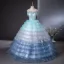Unusual Beading Star Pearl Sequins Multi-Colors Pleated Prom Dresses 2024 Ball Gown Scoop Neck Sleeveless Backless Floor-Length / Long Prom Formal Dresses
