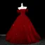 Elegant Burgundy Bow Sequins Prom Dresses 2025 Ball Gown Off-The-Shoulder Short Sleeve Backless Floor-Length / Long Formal Dresses