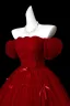 Elegant Burgundy Bow Sequins Prom Dresses 2025 Ball Gown Off-The-Shoulder Short Sleeve Backless Floor-Length / Long Formal Dresses