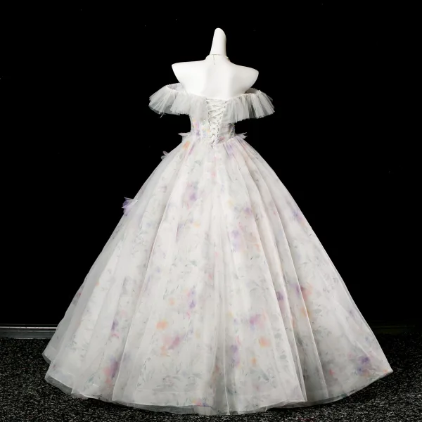 Elegante Weiß Applikationen Pailletten Quaste Ballkleider 2025 Ballkleid Bandeau Ärmellos Rückenfreies Lange Festliche Kleider