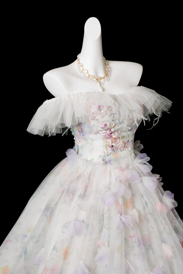 Elegante Weiß Applikationen Pailletten Quaste Ballkleider 2025 Ballkleid Bandeau Ärmellos Rückenfreies Lange Festliche Kleider