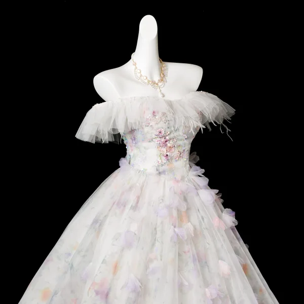Elegante Weiß Applikationen Pailletten Quaste Ballkleider 2025 Ballkleid Bandeau Ärmellos Rückenfreies Lange Festliche Kleider