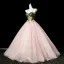 Edles Rosa Applikationen Pailletten Ballkleider 2025 Ballkleid Spaghettiträger Ärmellos Rückenfreies Lange Festliche Kleider