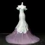 Charmant Sexy Vert Citron Perlage Paillettes En Dentelle Fleur Appliques Robe De Bal 2025 Trompette / Sirène De l'épaule Manches Courtes Dos Nu Train De Balayage