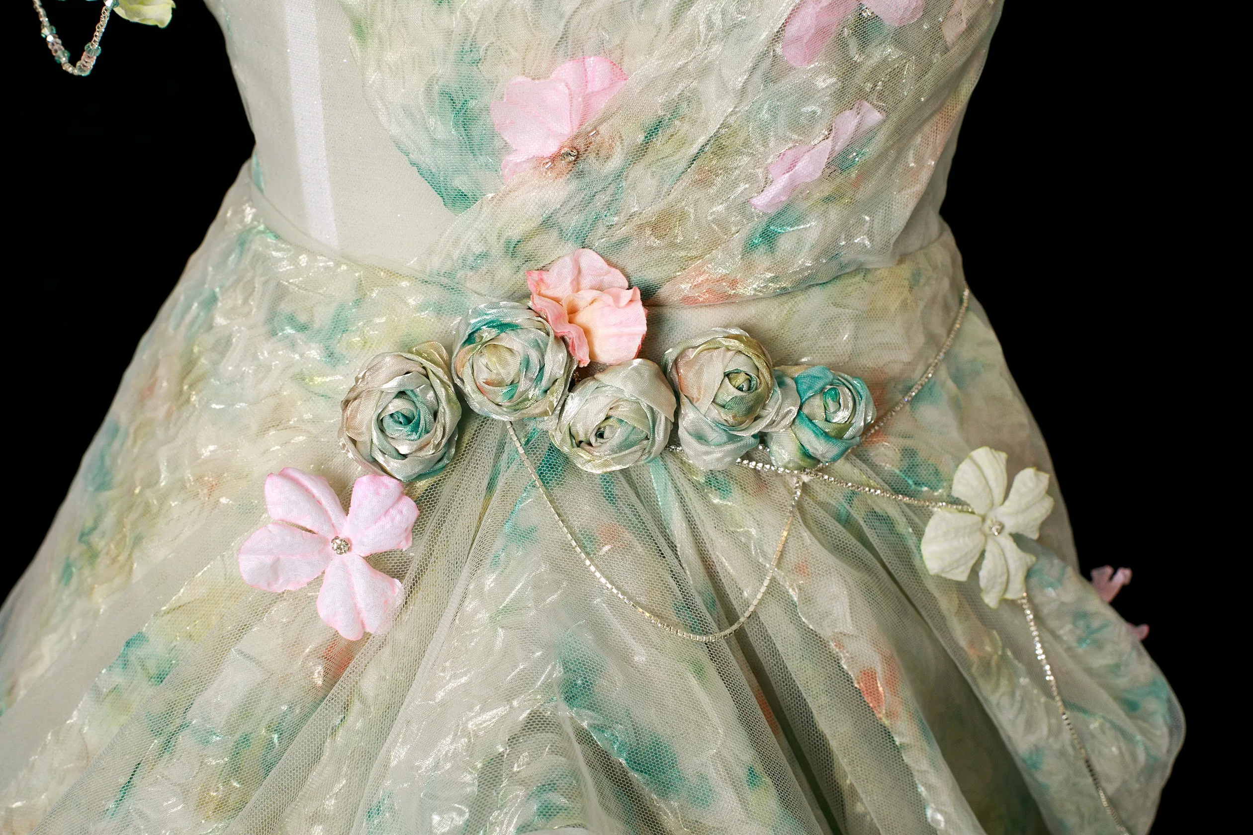 Flower Fairy Multi-Colors Appliques Sequins Sage Green Prom Dresses 2025 A-Line Princess