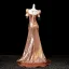 Bling Bling Sexy Khaki Perlenstickerei Perle Pailletten Gespaltete Front Abendkleider 2025 Meerjungfrau Eckiger Ausschnitt Geschwollenes Kurze Ärmel Rückenfreies Sweep / Pinsel Zug