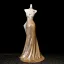 Sparkly Sexy Gold Beading Sequins Lace Flower Split Front Evening Dresses 2025 Trumpet / Mermaid High Neck Sleeveless Sweep Train Formal Dresses