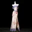 Flower Fairy Champagne Butterfly Appliques Beading Sequins Lace Flower Split Front Prom Dresses 2025 Trumpet / Mermaid Strapless Sleeveless Backless Floor-Length / Long