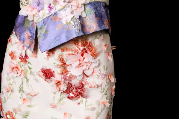 Flower Fairy Champagne Butterfly Appliques Beading Sequins Lace Flower Split Front Prom Dresses 2025 Trumpet / Mermaid Strapless Sleeveless Backless Floor-Length / Long
