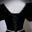 Élégant Noire Perle Paillettes Faux Diamant Robe De Bal 2025 Robe Boule Encolure Carrée Manches Courtes Dos Nu Longue Robe De Ceremonie