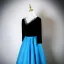 Vintage / Retro Pool Blue Rhinestone Prom Dresses 2025 A-Line / Princess V-Neck Long Sleeve Backless Floor-Length / Long Formal Dresses