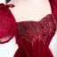 Elegant Burgundy Beading Pearl Glitter Prom Dresses 2023 A-Line / Princess Square Neckline Puffy Short Sleeve Backless Floor-Length / Long Formal Dresses