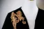 Elegant Gold Sequins Lace Flower Prom Dresses 2025 A-Line / Princess V-Neck 1/2 Sleeves Backless Floor-Length / Long Formal Dresses