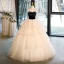 Charmant Champagner Strass Fallende Rüsche Ballkleider 2023 Ballkleid Ärmellos Bandeau Rückenfreies Lange Festliche Kleider