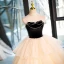 Charmant Champagner Strass Fallende Rüsche Ballkleider 2023 Ballkleid Ärmellos Bandeau Rückenfreies Lange Festliche Kleider