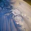 Elegant Sky Blue Pearl Sequins Lace Flower Appliques Prom Dresses 2023 Off-The-Shoulder Short Sleeve Backless Floor-Length / Long Formal Dresses