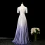Bling Bling Multi-Colors Lavender Beading Tassel Glitter Prom Dresses 2025 A-Line / Princess V-Neck Short Sleeve Backless Floor-Length / Long Formal Dresses
