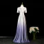 Bling Bling Multi-Colors Lavender Beading Tassel Glitter Prom Dresses 2025 A-Line / Princess V-Neck Short Sleeve Backless Floor-Length / Long Formal Dresses