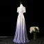 Bling Bling Multi-Colors Lavender Beading Tassel Glitter Prom Dresses 2025 A-Line / Princess V-Neck Short Sleeve Backless Floor-Length / Long Formal Dresses