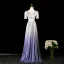 Charming Multi-Colors Lavender Rhinestone Glitter Prom Dresses 2025 A-Line / Princess V-Neck Short Sleeve Backless Floor-Length / Long Formal Dresses