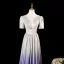 Charming Multi-Colors Lavender Rhinestone Glitter Prom Dresses 2025 A-Line / Princess V-Neck Short Sleeve Backless Floor-Length / Long Formal Dresses