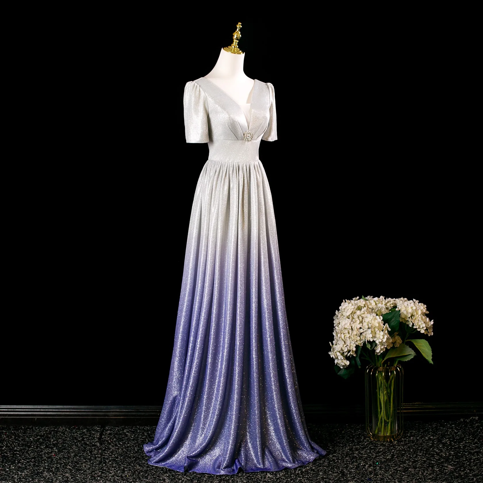 multi colored formal dress Viking wedding dress | Yoke waistline bridal gown main image 0