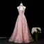 Glitzernden Charmant Pink Perlenstickerei Perle Strass Pailletten Ballkleider 2025 A Linie Stehkragen Ärmellos Rückenfreies Lange Festliche Kleider