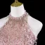 Glitzernden Charmant Pink Perlenstickerei Perle Strass Pailletten Ballkleider 2025 A Linie Stehkragen Ärmellos Rückenfreies Lange Festliche Kleider