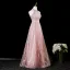 Glitzernden Charmant Pink Perlenstickerei Perle Strass Pailletten Ballkleider 2025 A Linie Stehkragen Ärmellos Rückenfreies Lange Festliche Kleider