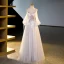 Chic / Belle Rougissant Rose Perlage Perle Paillettes En Dentelle Fleur Robe De Bal 2023 Princesse Bretelles Spaghetti Manches Courtes Dos Nu Longue Robe De Ceremonie