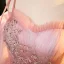 Charmant Rosa Perlenstickerei Perle Pailletten Ballkleider 2023 Ballkleid Spaghettiträger Kurze Ärmel Rückenfreies Lange Festliche Kleider